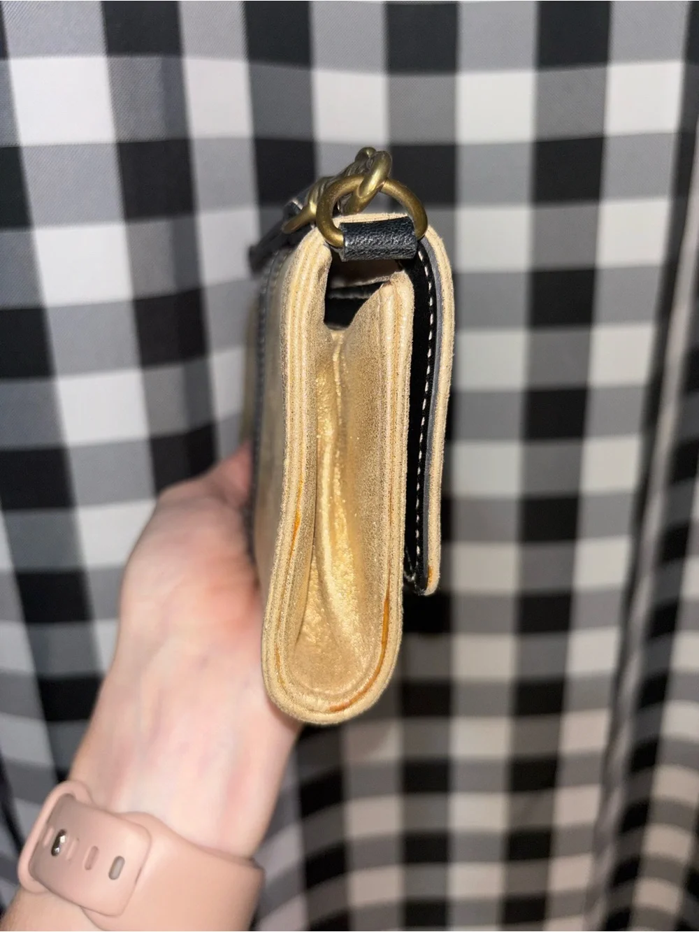 Coach Soho Metallic Gold Leather Wallet/Wristlet Clutch Y2K 2003